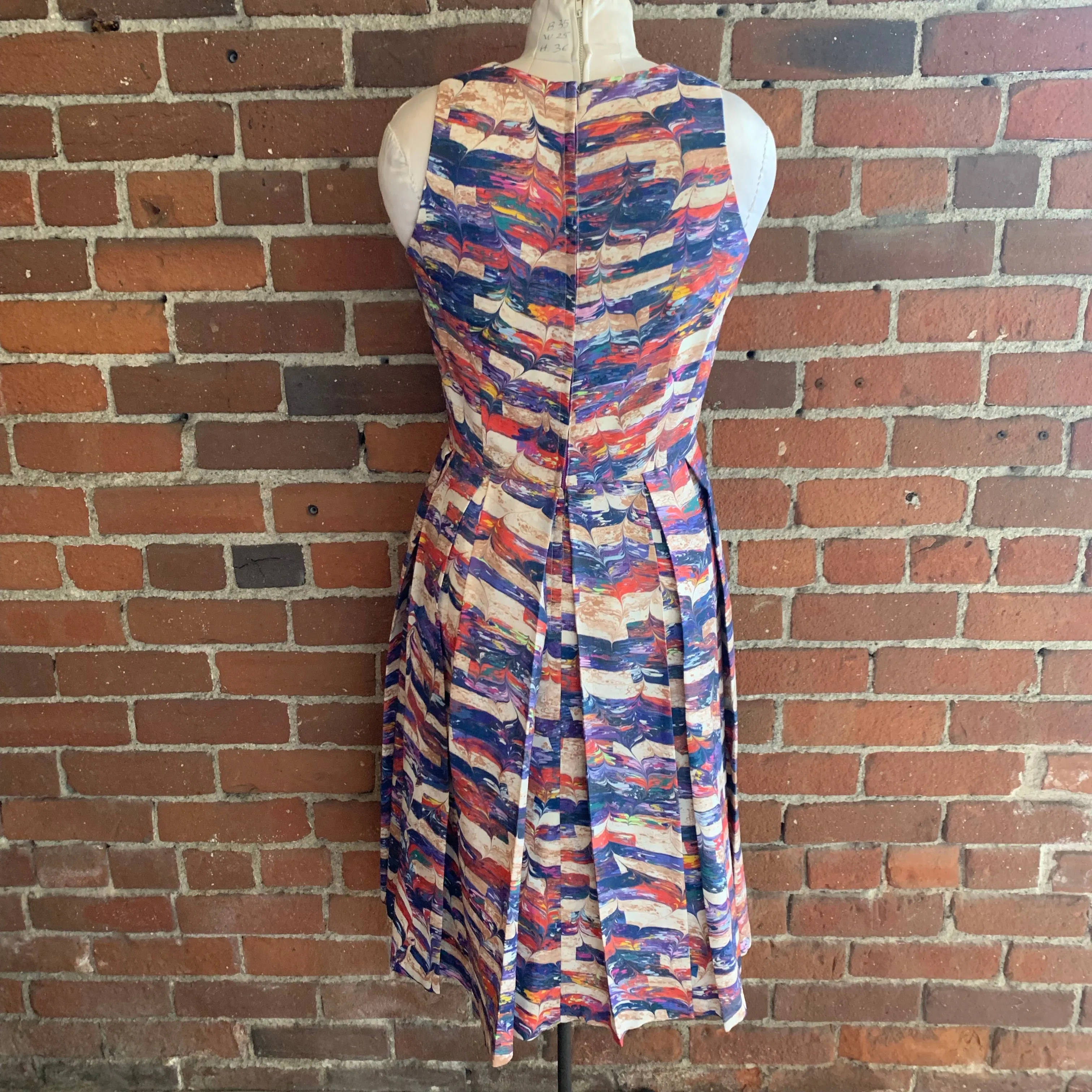 1960s Abstract Print “Paint” Dress