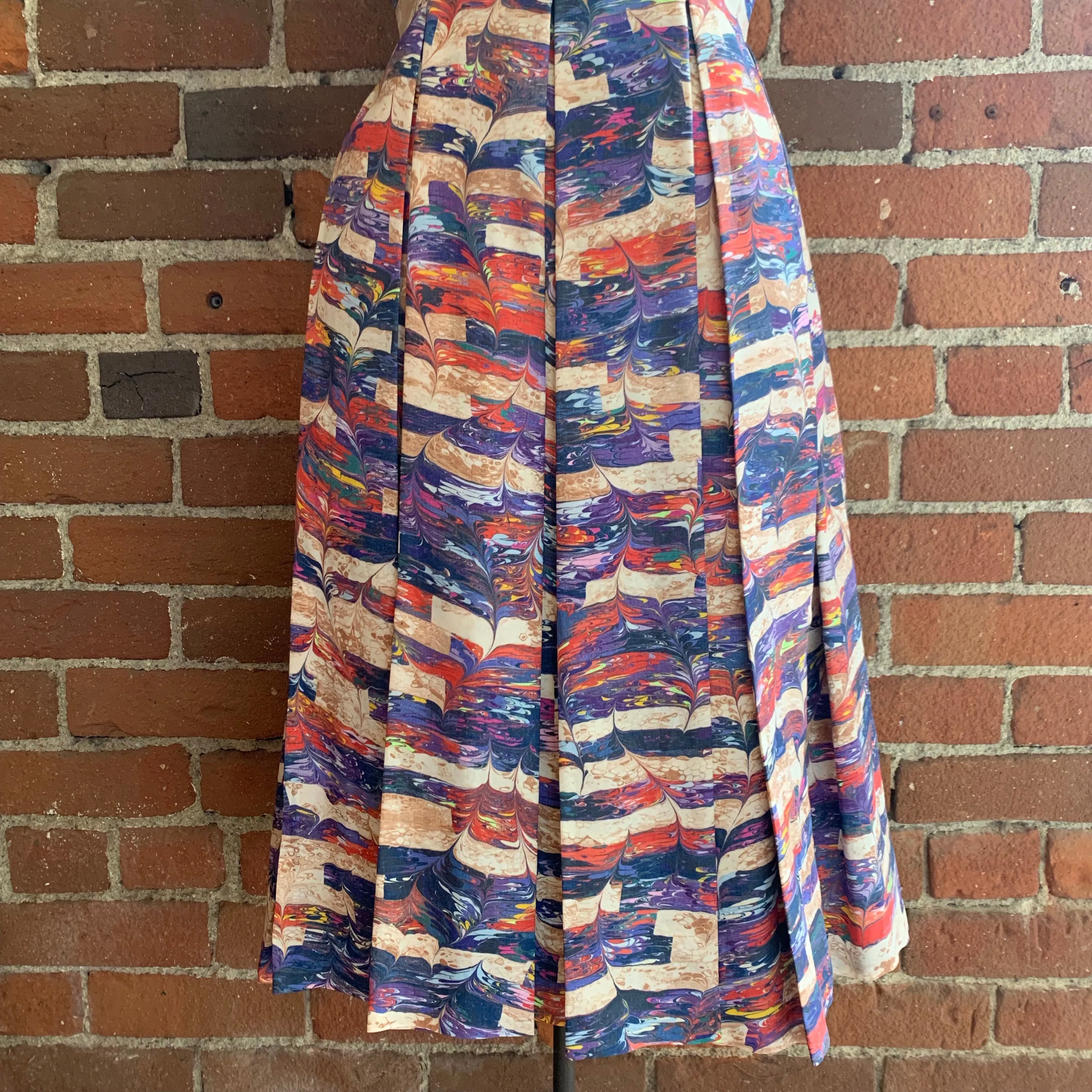 1960s Abstract Print “Paint” Dress