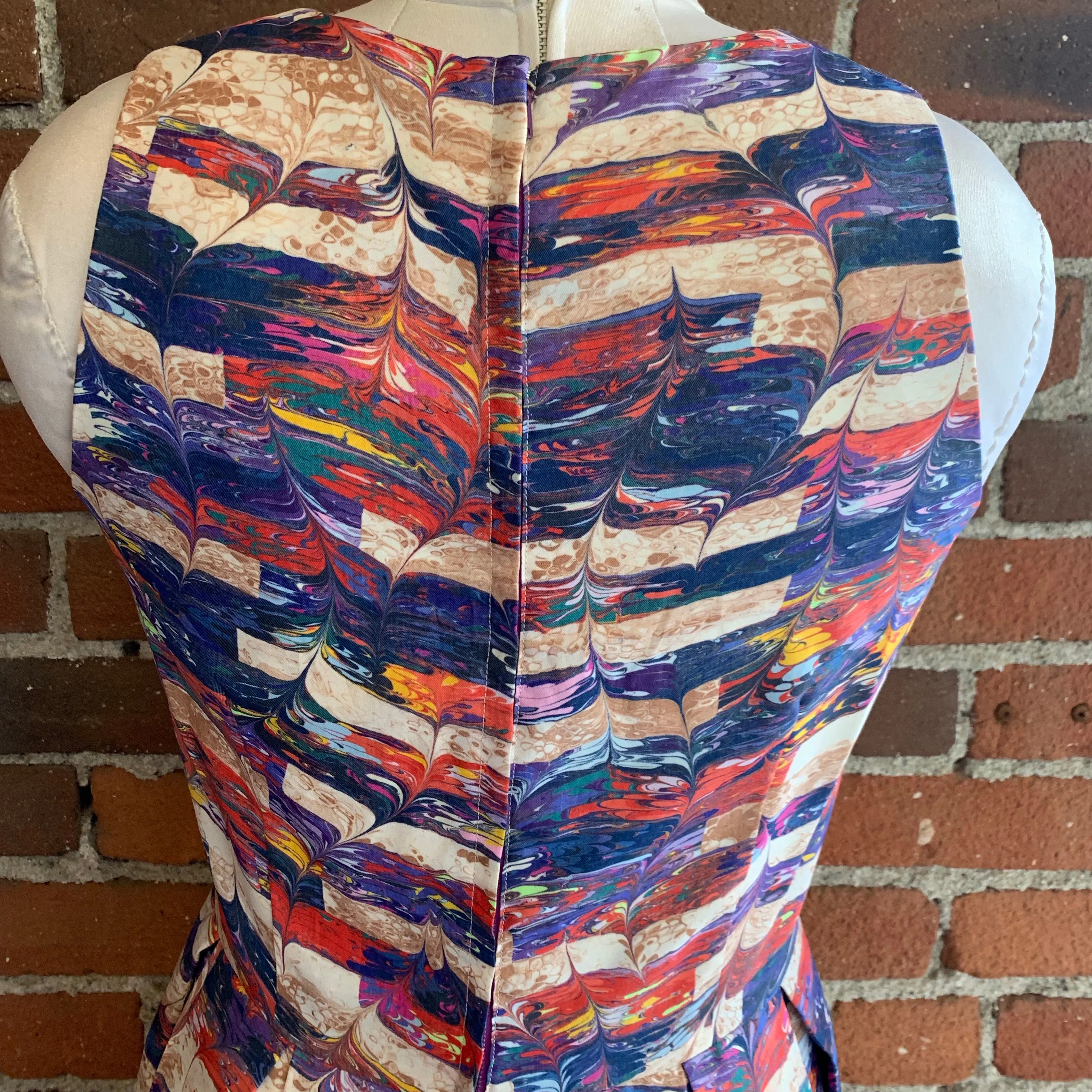 1960s Abstract Print “Paint” Dress