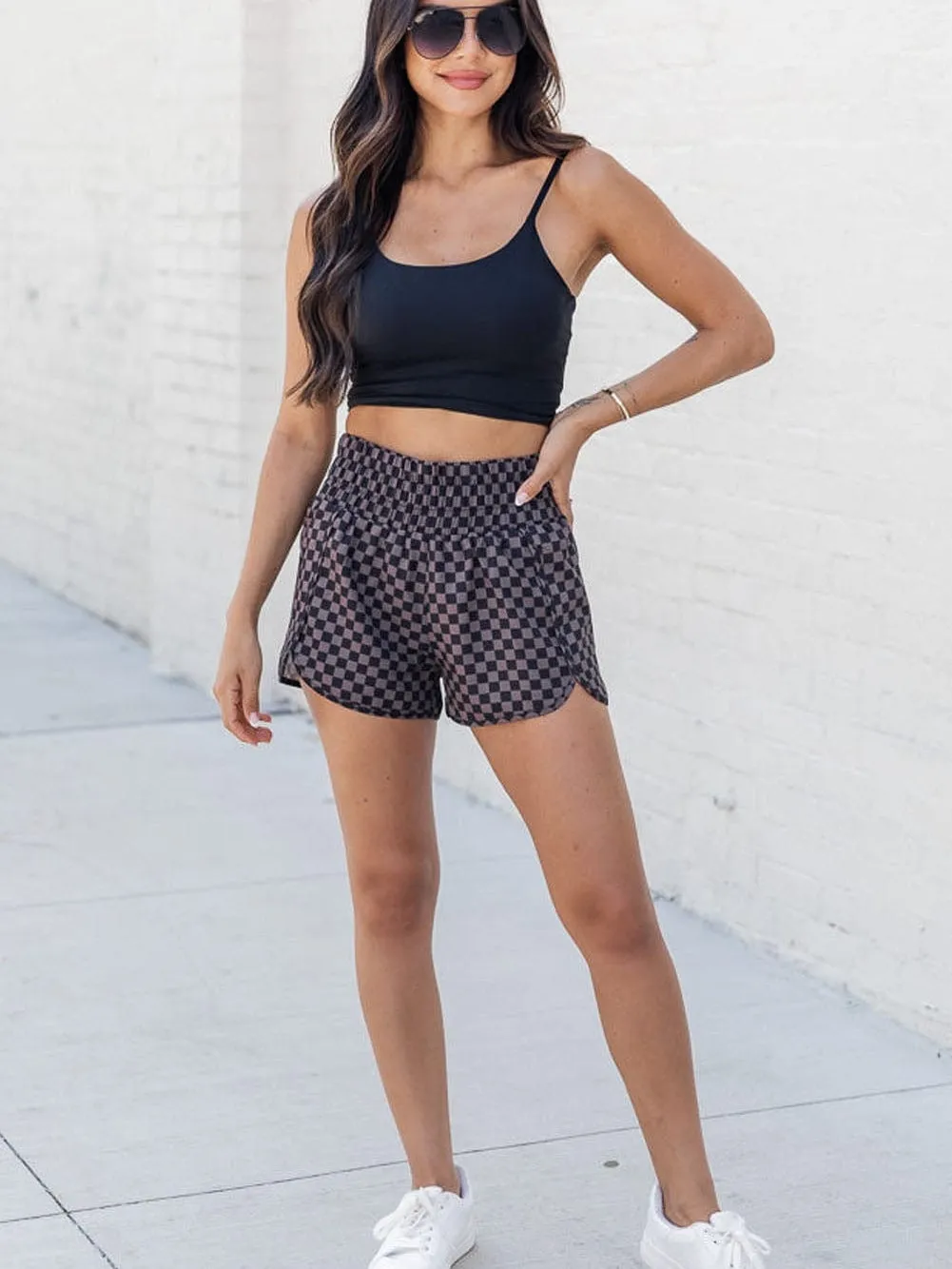 Activewear Checkered Shorts