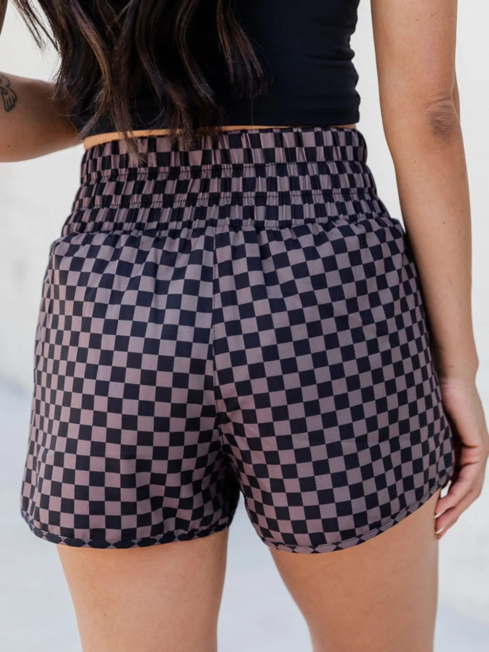 Activewear Checkered Shorts