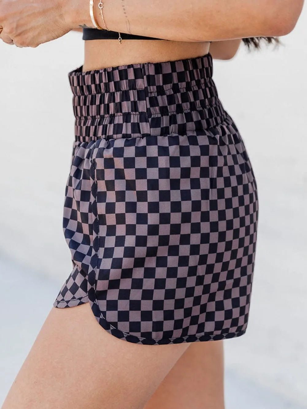 Activewear Checkered Shorts