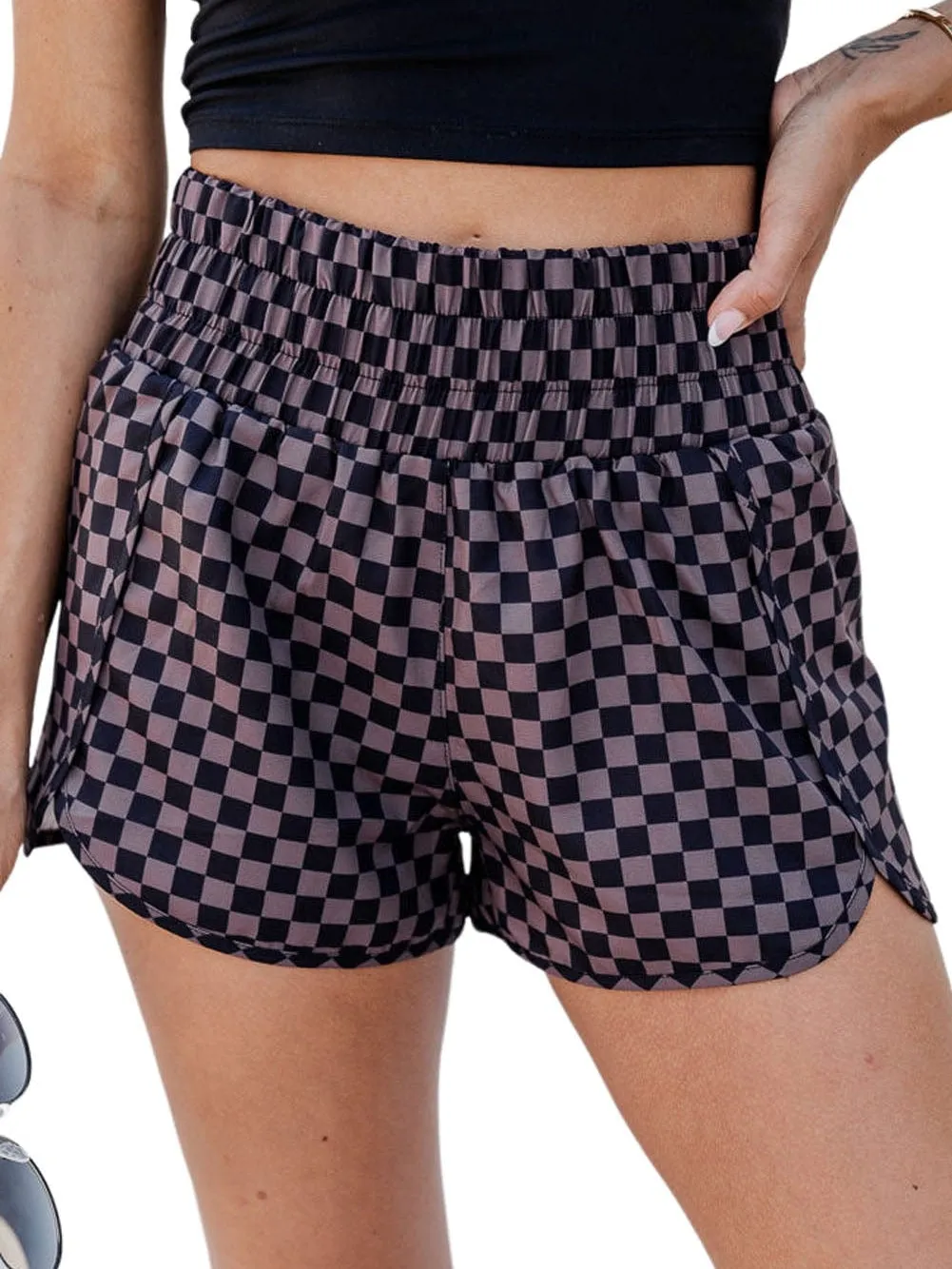 Activewear Checkered Shorts