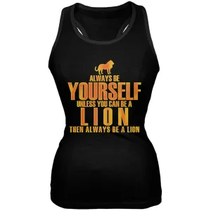 Always Be Yourself Lion Black Juniors Soft Tank Top