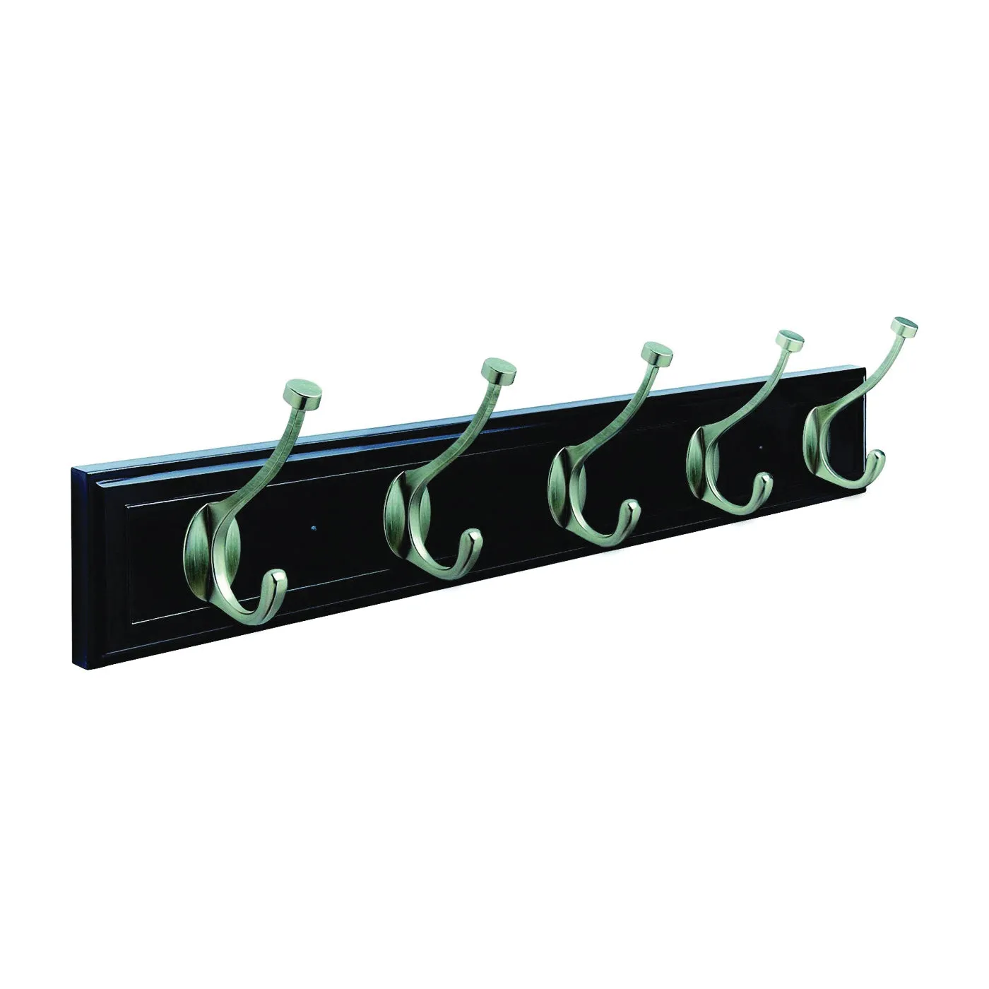 Amerock 2000337 Hook Rack, 5-Hook, MDF/Zinc, Antique Silver