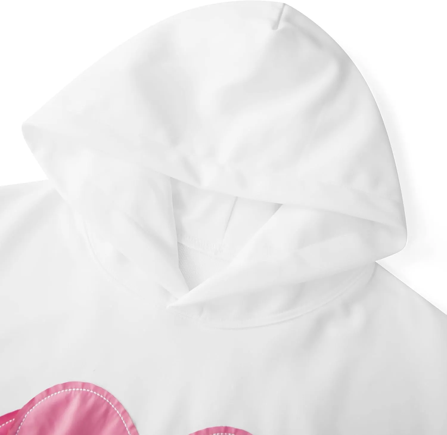 Argeousgor Women's Fall Loose Hoodies Heart Applique Long Sleeve Hood Pullover with Kangaroo Pocket