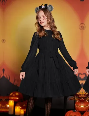 Arshiner Girls Long Sleeve Dress Party Midi Tiered Flowy Swing Dresses