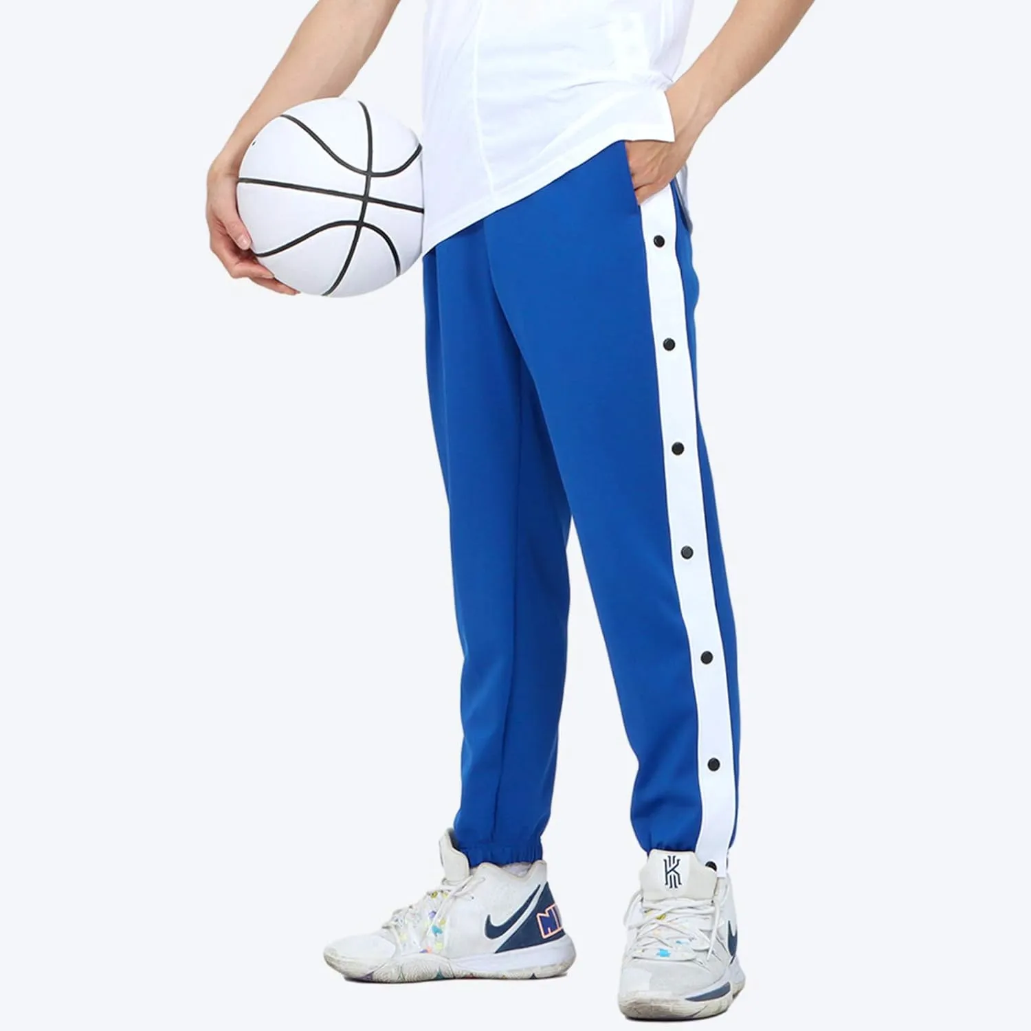 Auyz Men's Youth Boys Loose Fit Tear-Away Pants Snap Button Sports Running Basketball Sweatpants