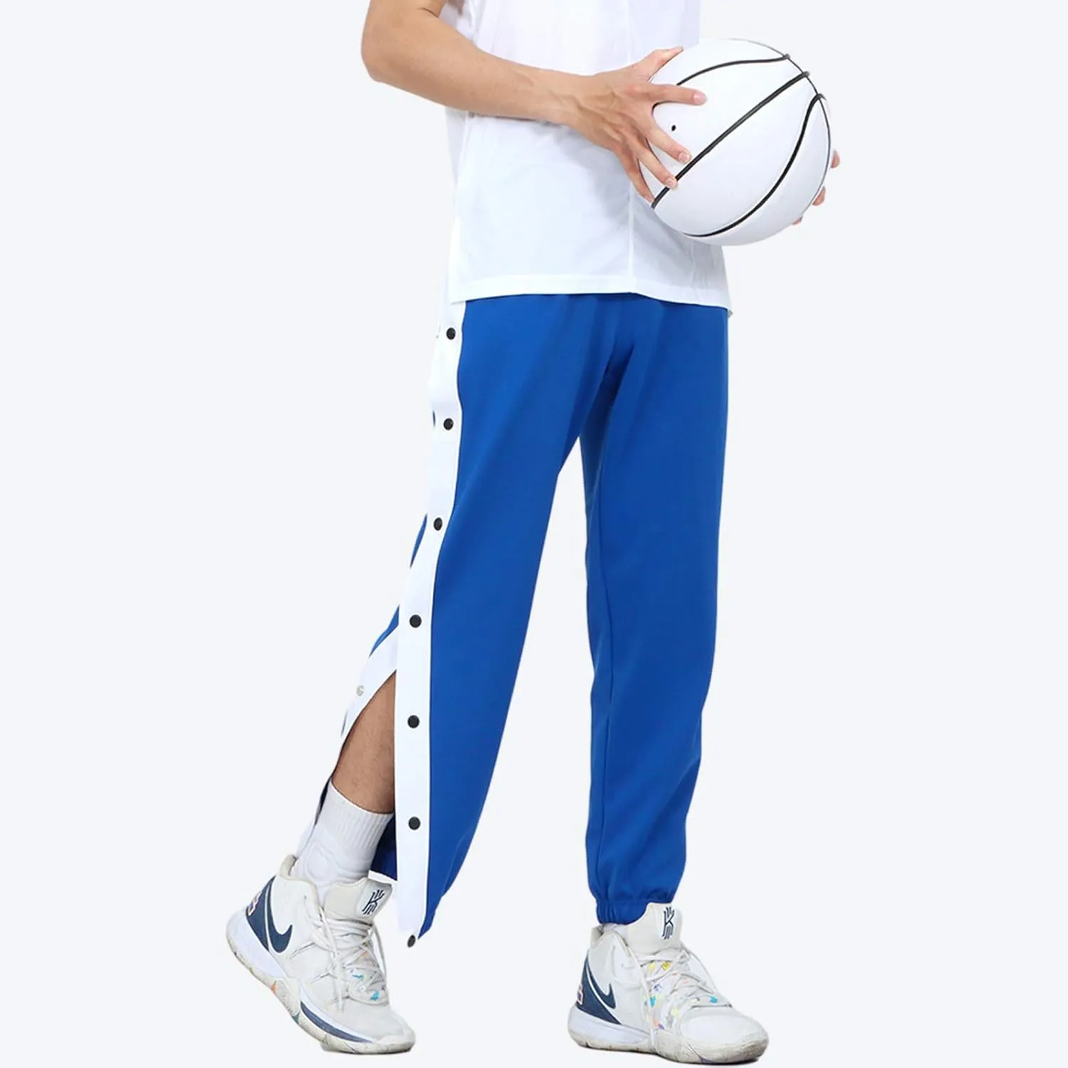 Auyz Men's Youth Boys Loose Fit Tear-Away Pants Snap Button Sports Running Basketball Sweatpants