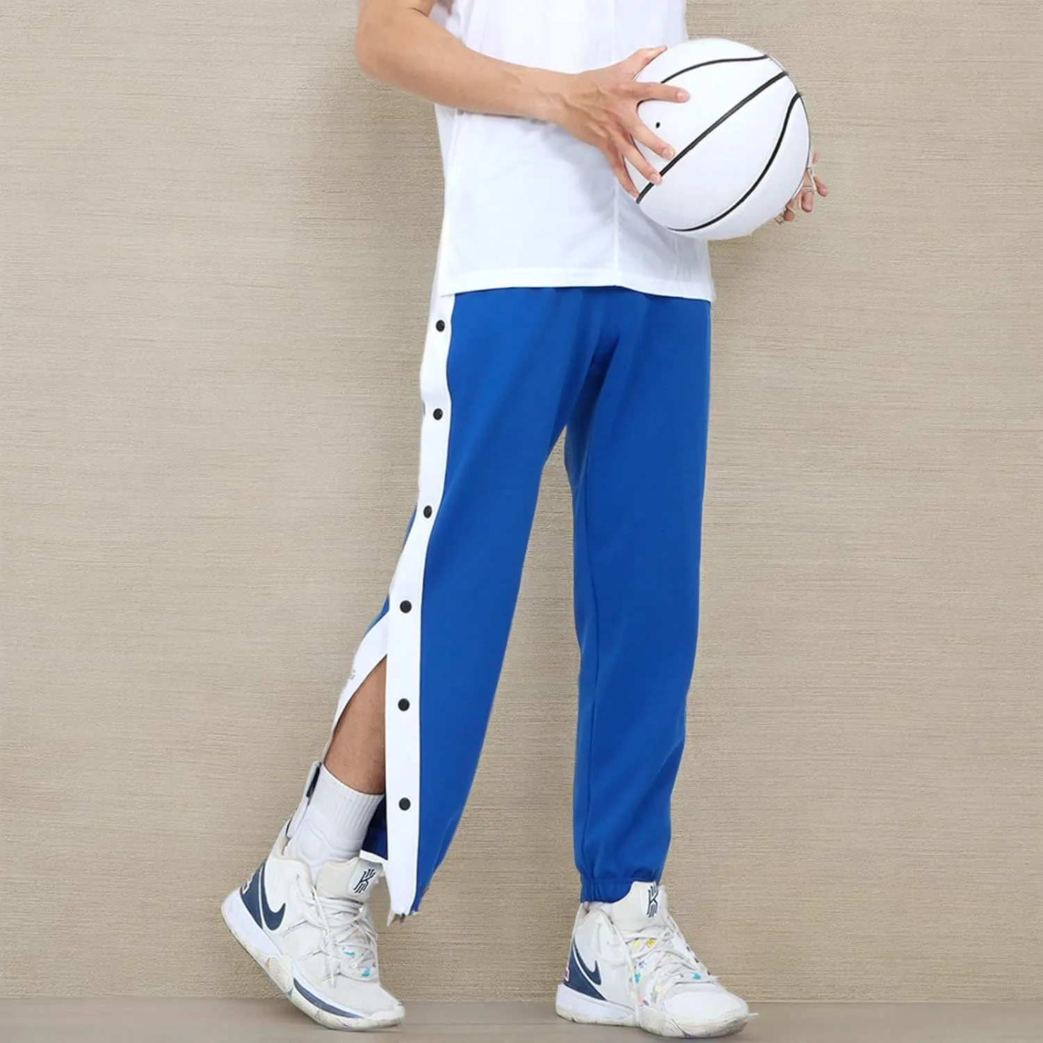 Auyz Men's Youth Boys Loose Fit Tear-Away Pants Snap Button Sports Running Basketball Sweatpants