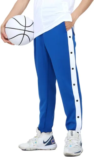 Auyz Men's Youth Boys Loose Fit Tear-Away Pants Snap Button Sports Running Basketball Sweatpants