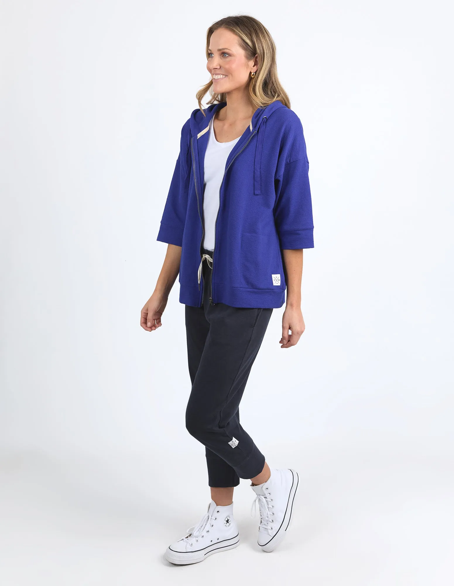 Beachy Zip Hoodie - Deep Blue