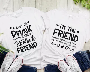 Best Mate Drinking T-Shirt - Hen Do & Girls Trip - Fun Matching Outfit