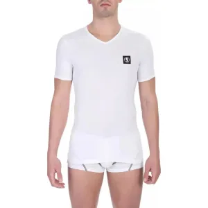 Bikkembergs White Cotton Men's V-Neck T-Shirt