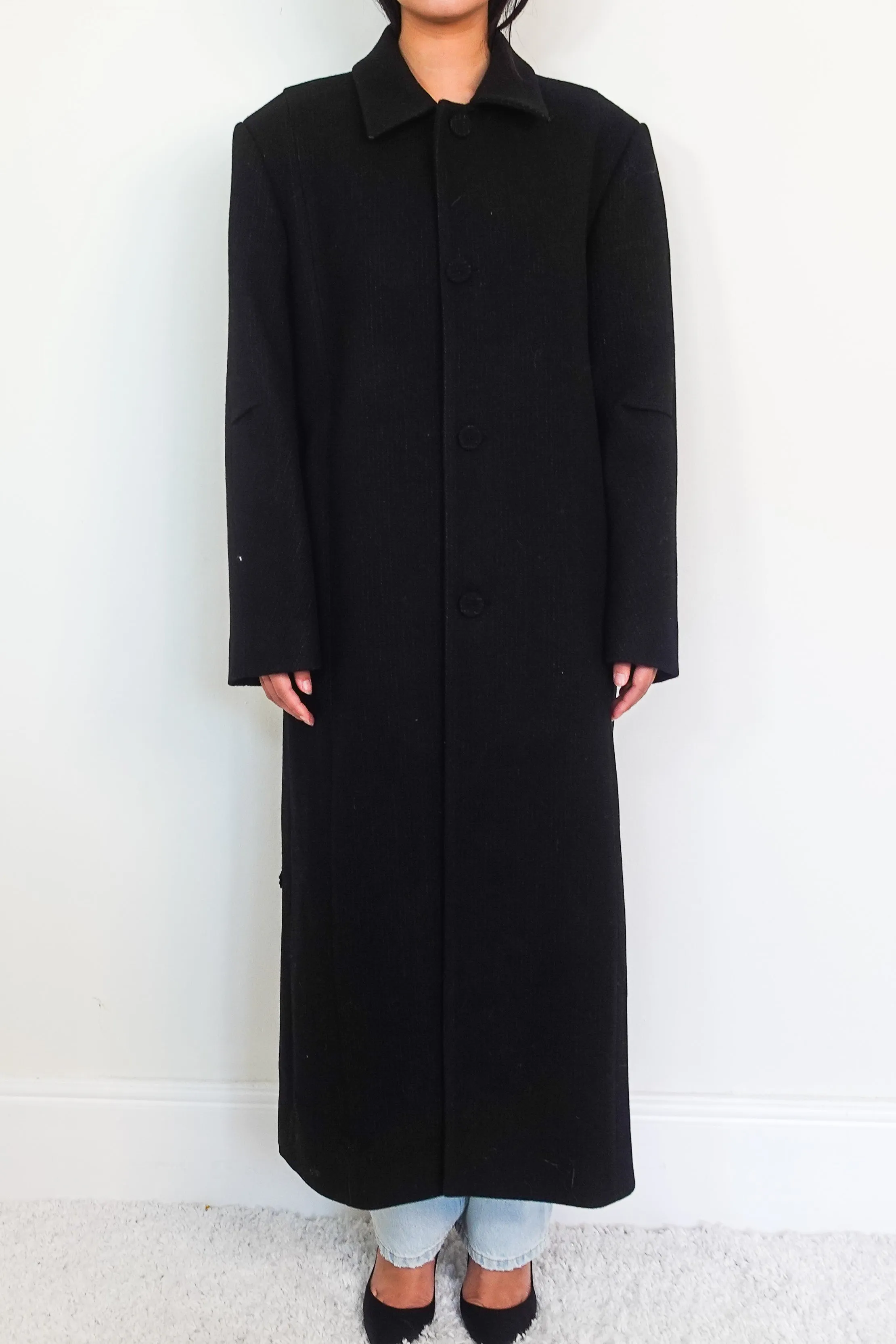 Black wool coat RRP £700