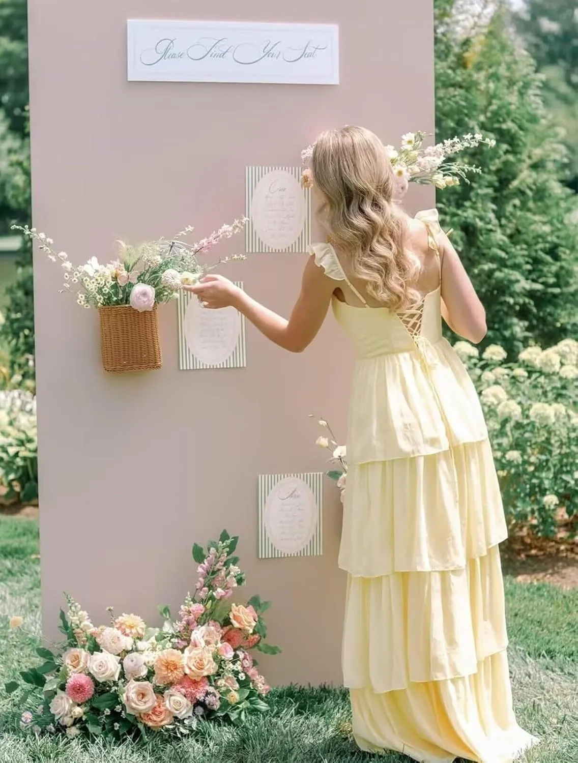 cantcauli Tiered Bridesmaid Dress for Wedding Chiffon Spaghetti Strap Ruffles Long Formal Prom Dress CT058