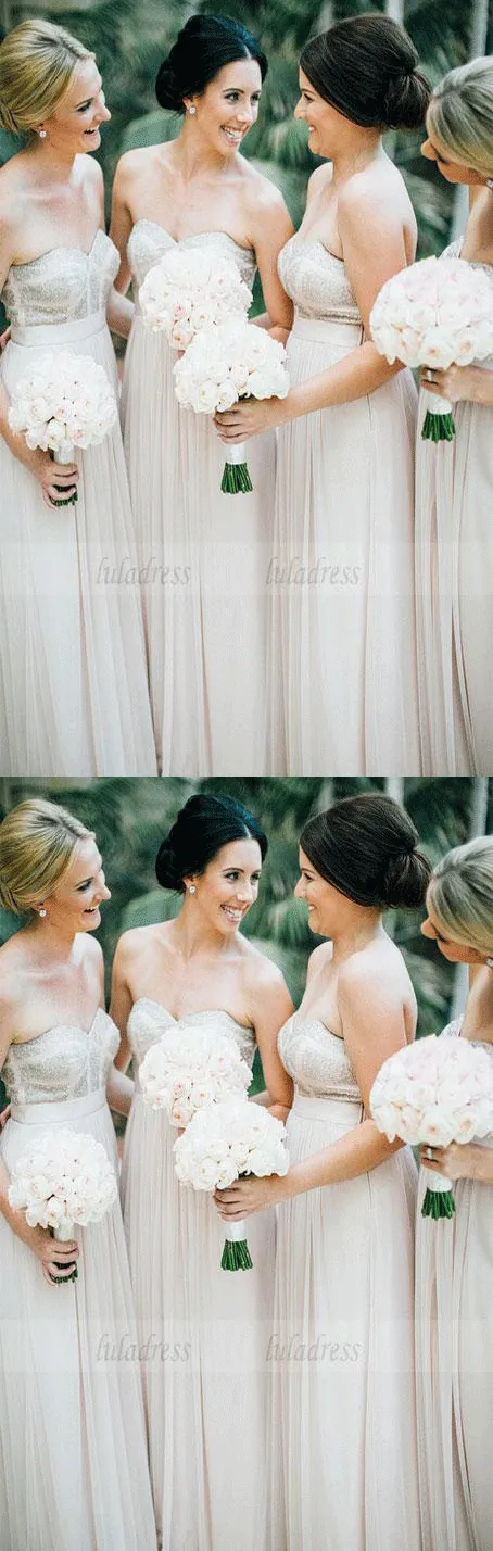 Charming Bridesmaid Dress,Strapless Bridesmaid Dress,Chiffon Bridesmaid