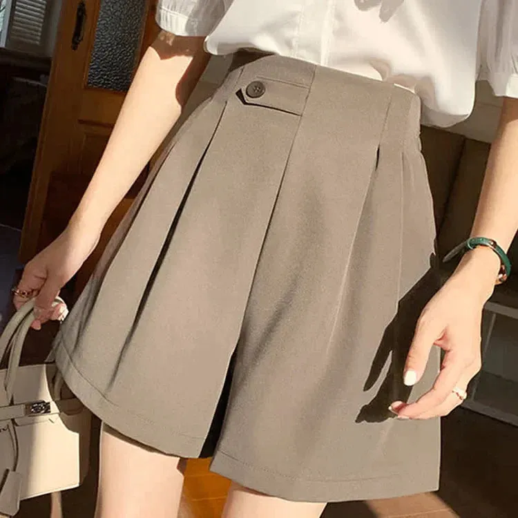 Chic High Waist A-Line Pure Color Shorts