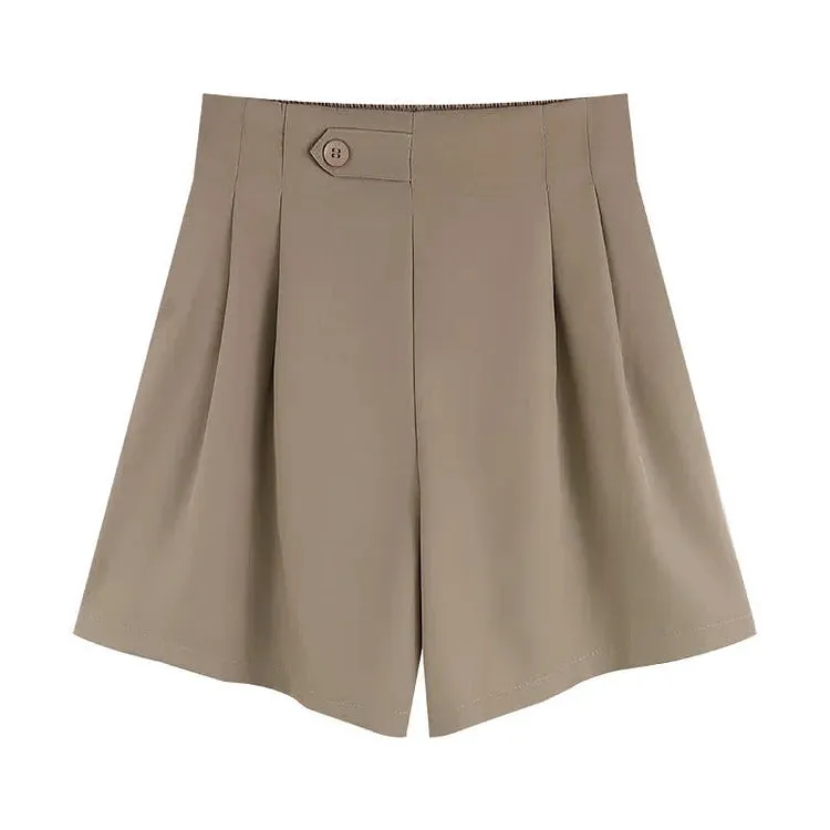 Chic High Waist A-Line Pure Color Shorts
