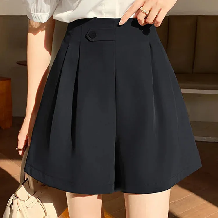 Chic High Waist A-Line Pure Color Shorts