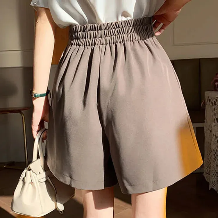 Chic High Waist A-Line Pure Color Shorts