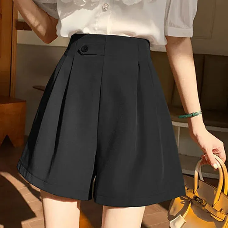 Chic High Waist A-Line Pure Color Shorts