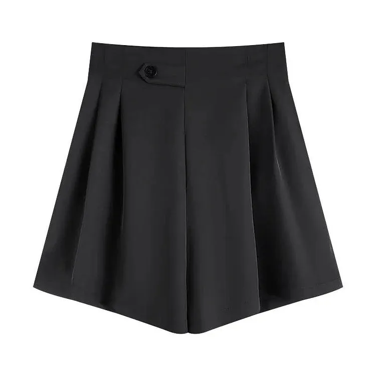 Chic High Waist A-Line Pure Color Shorts