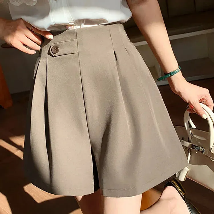 Chic High Waist A-Line Pure Color Shorts