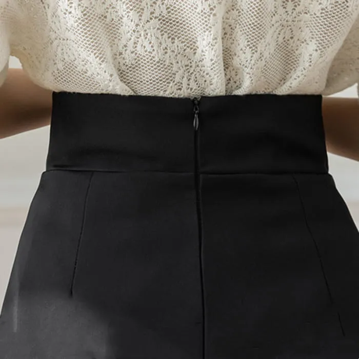 Chic High Waist Buttons Casual Shorts