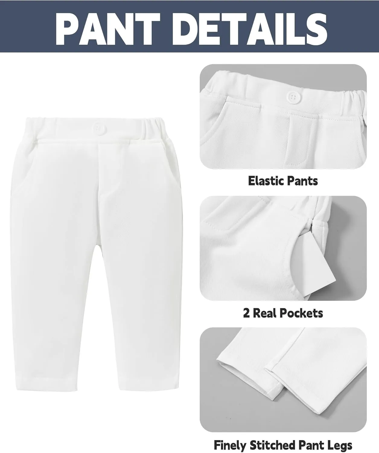 Coco&RARA Baby Boy Clothes Suits Infant Tuxedo Gentleman Outfits, Formal Dress Shirt Vest Corsage tie Pants Baby Suit Sets