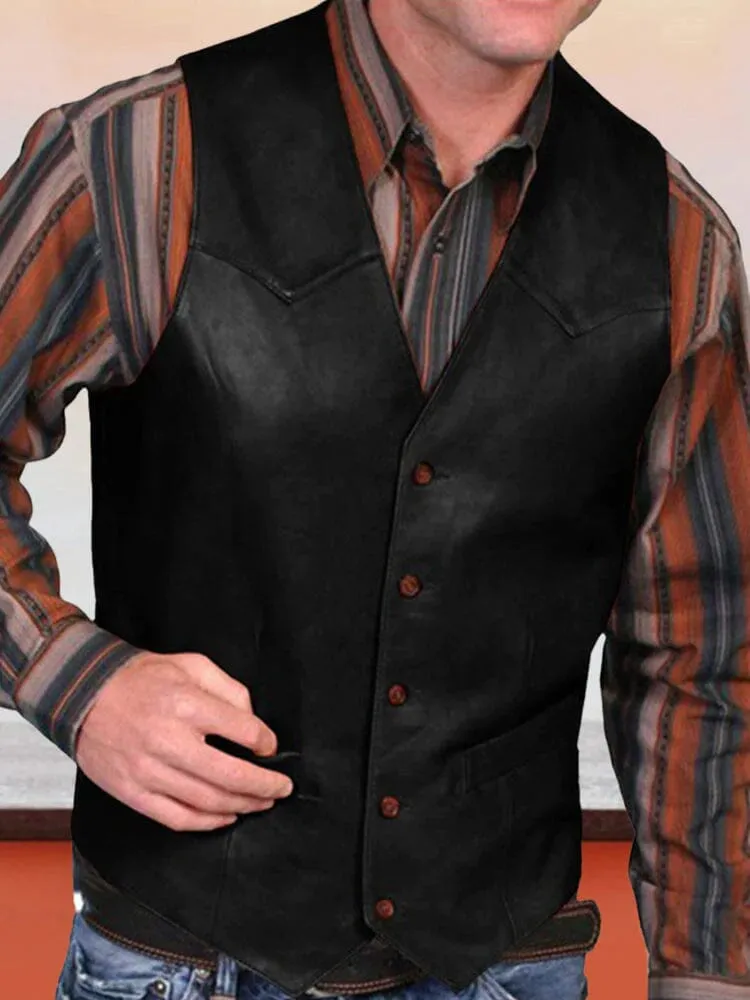 Coofandy Vintage PU Vest
