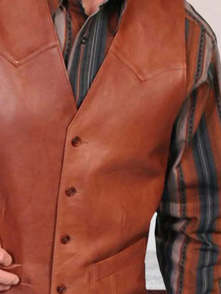 Coofandy Vintage PU Vest