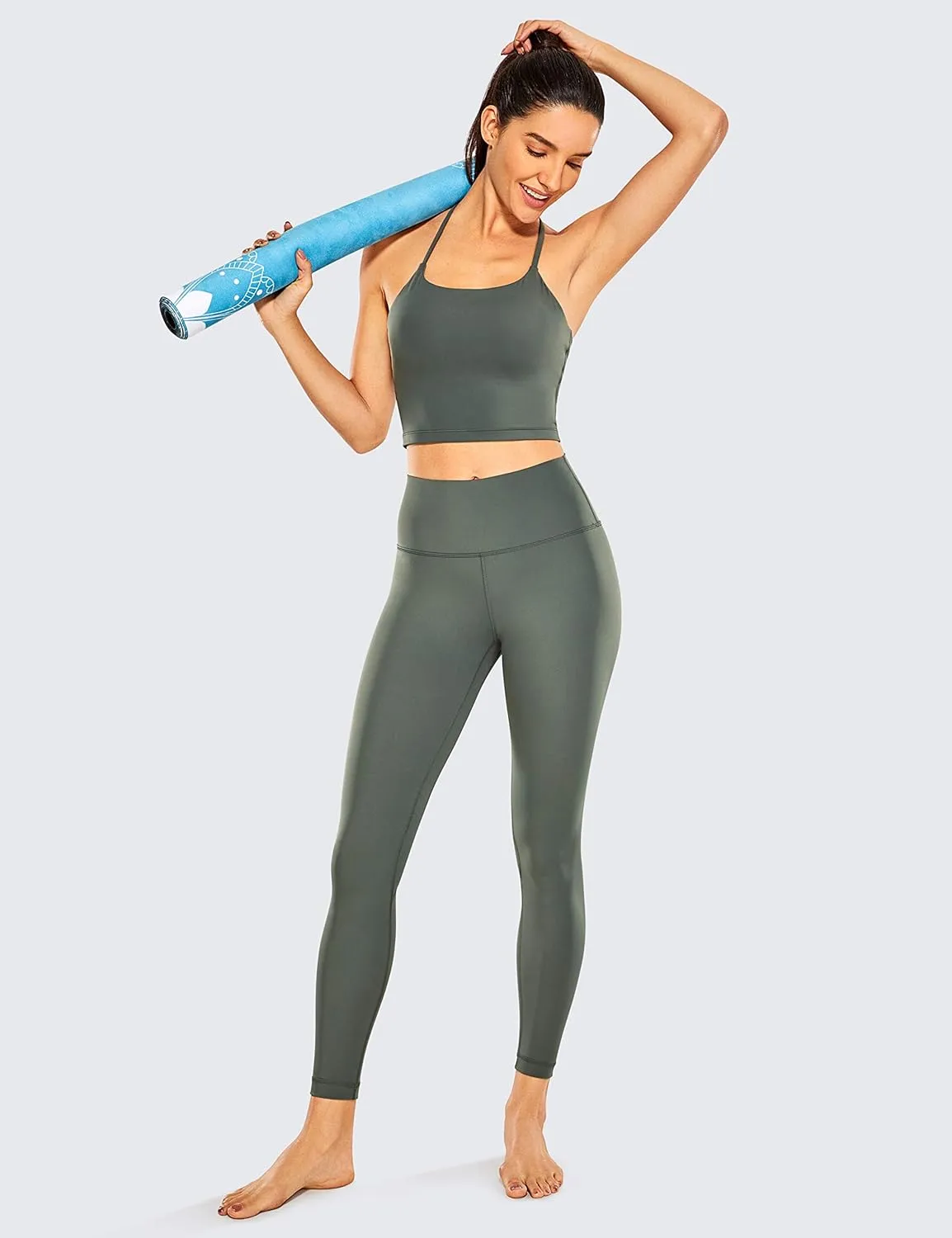 CRZ YOGA Women Naked Feeling Yoga Pants 25 Inches - 7/8 High Waisted Workout Leggings