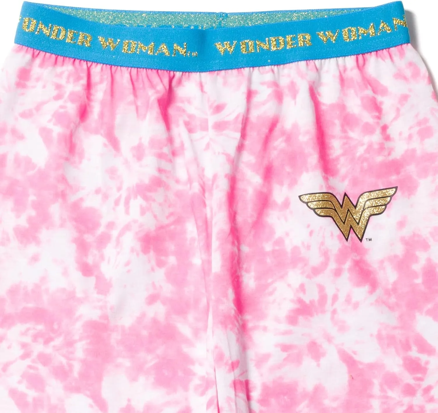 DC Comics Justice League Wonder Woman Girls Pajama Shirt and Pants Sleep Set Toddler to Big Kid