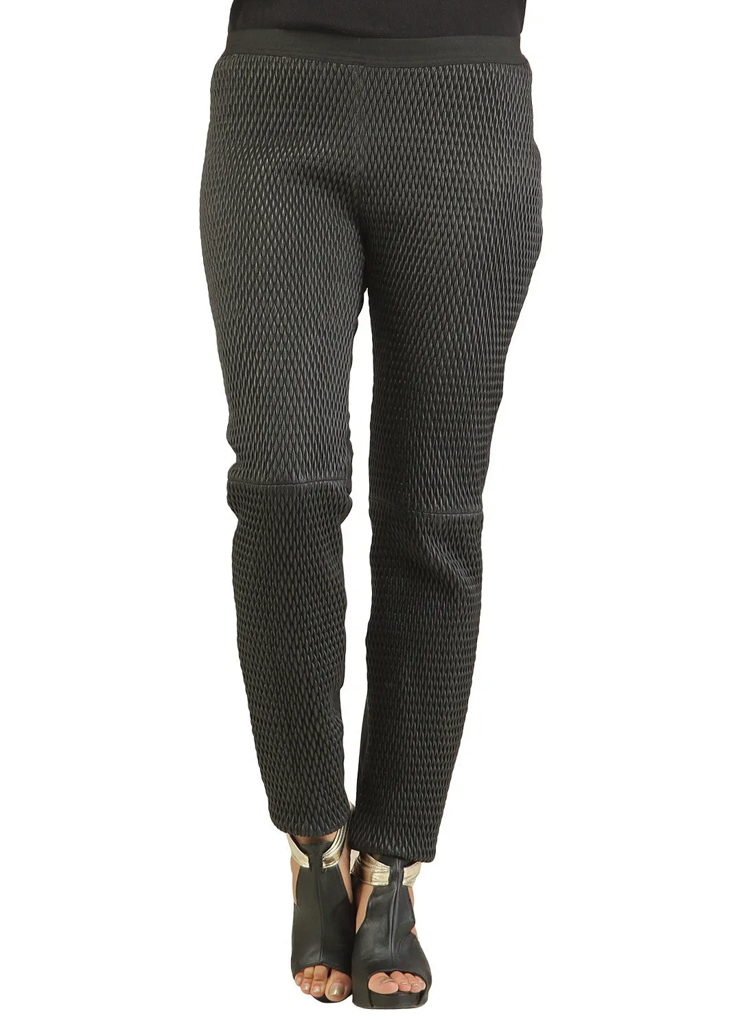 Designer Women Leather Leggings W/ stretchable Quilting