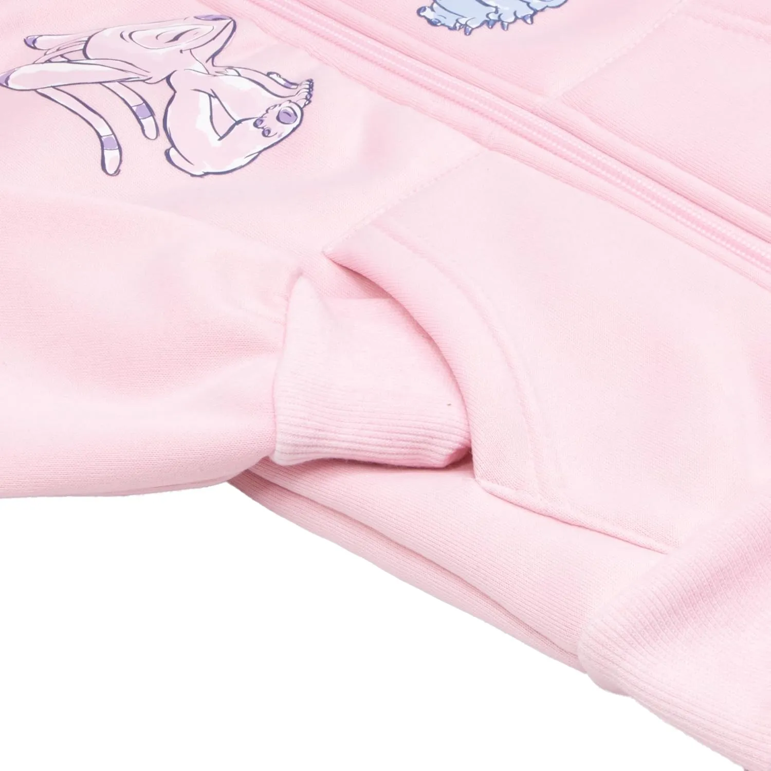 Disney Lilo & Stitch, Minnie Mouse Girls Sherpa Zip-Up Hoodie Graphic Print Design Hooded Sweatshirt for Kids & Toddlers