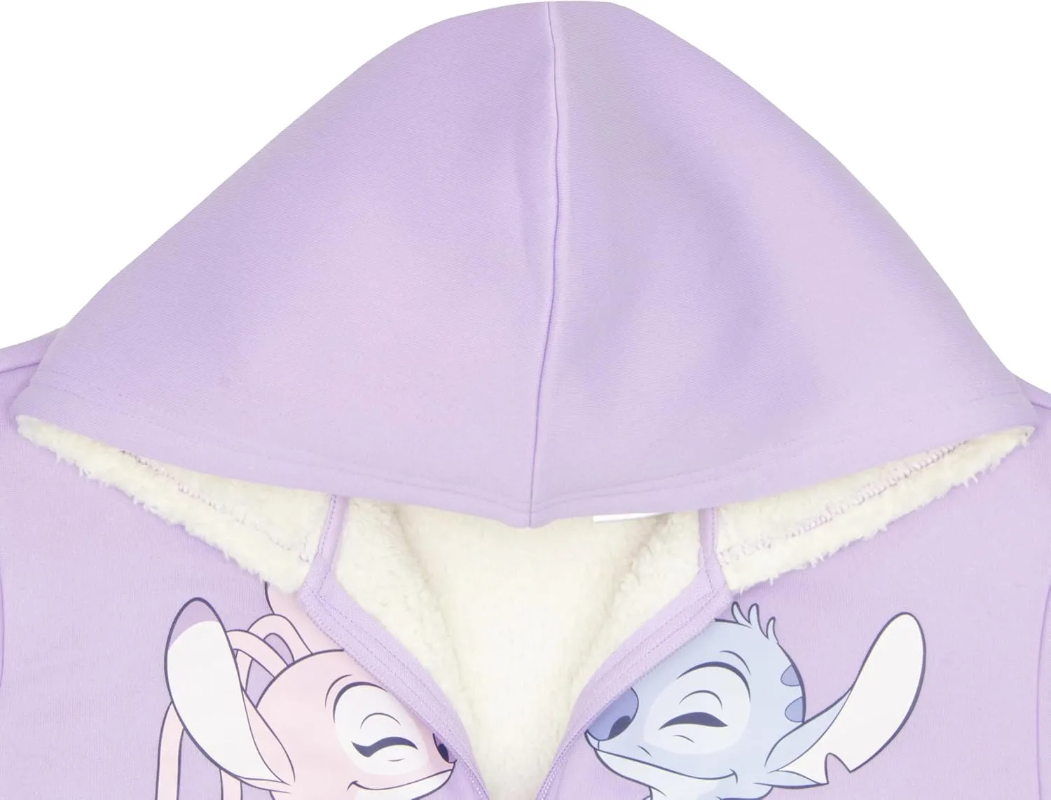 Disney Lilo & Stitch, Minnie Mouse Girls Sherpa Zip-Up Hoodie Graphic Print Design Hooded Sweatshirt for Kids & Toddlers
