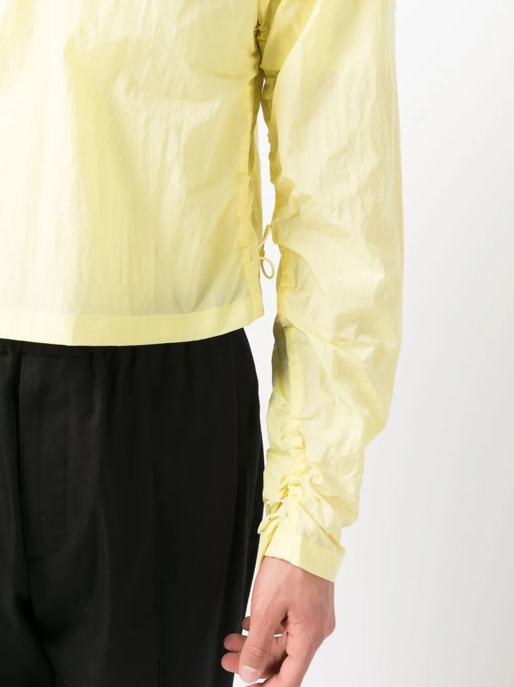 drawstring cropped hooded jacket