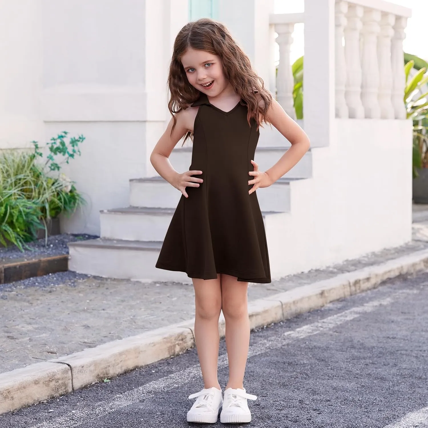 DREAM BUS Baby Girls Sleeveless Dress Toddler Girls Summer Dress A-Line Holiday Sundress for Little Girls Toddler Beach Dress