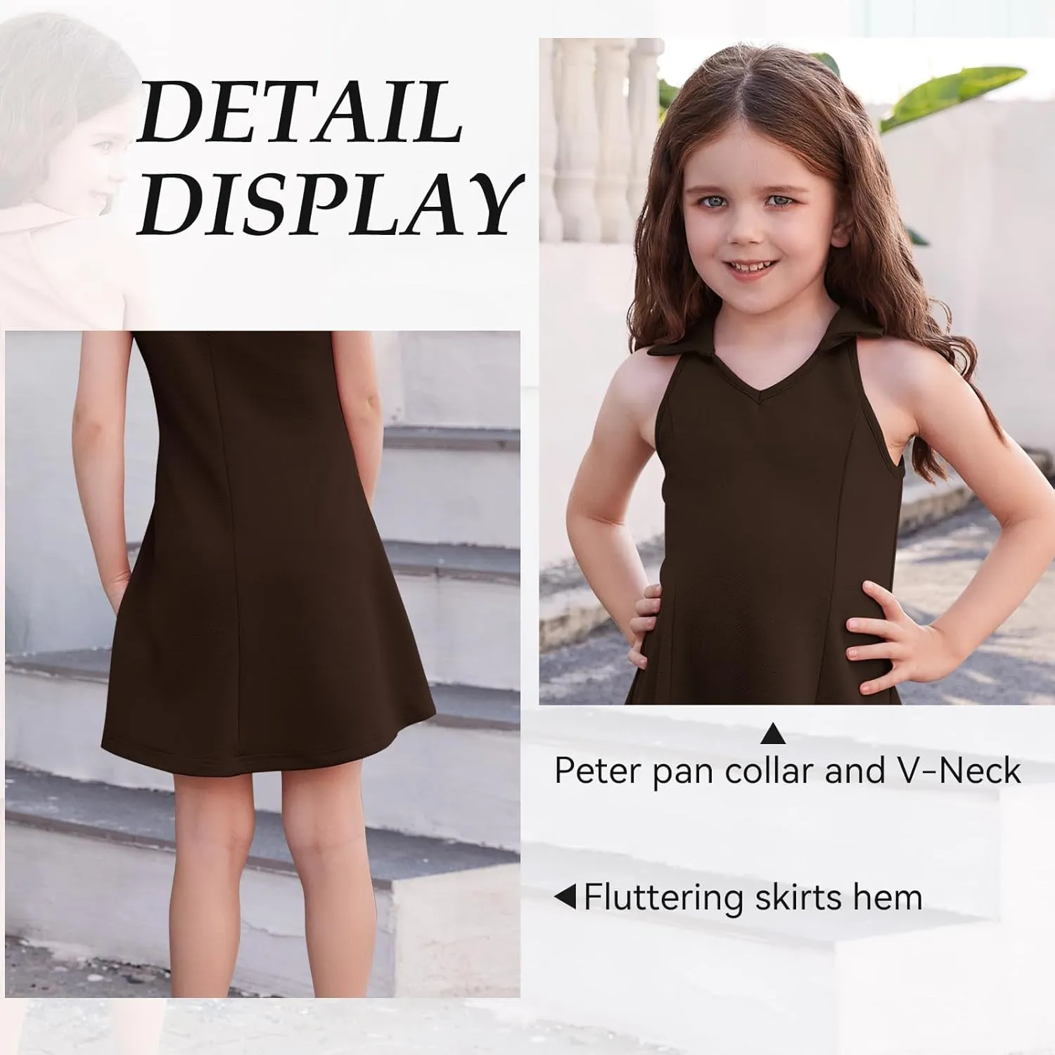 DREAM BUS Baby Girls Sleeveless Dress Toddler Girls Summer Dress A-Line Holiday Sundress for Little Girls Toddler Beach Dress