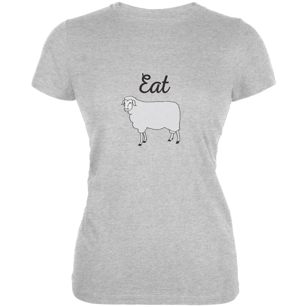 Eat Sheep Heather Grey Juniors Soft T-Shirt