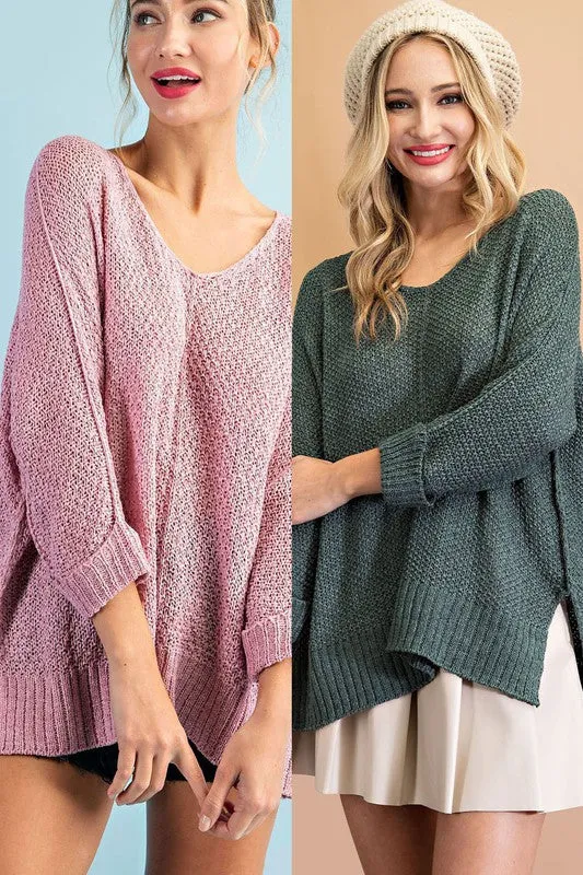 eesome Crew Neck Knit Sweater