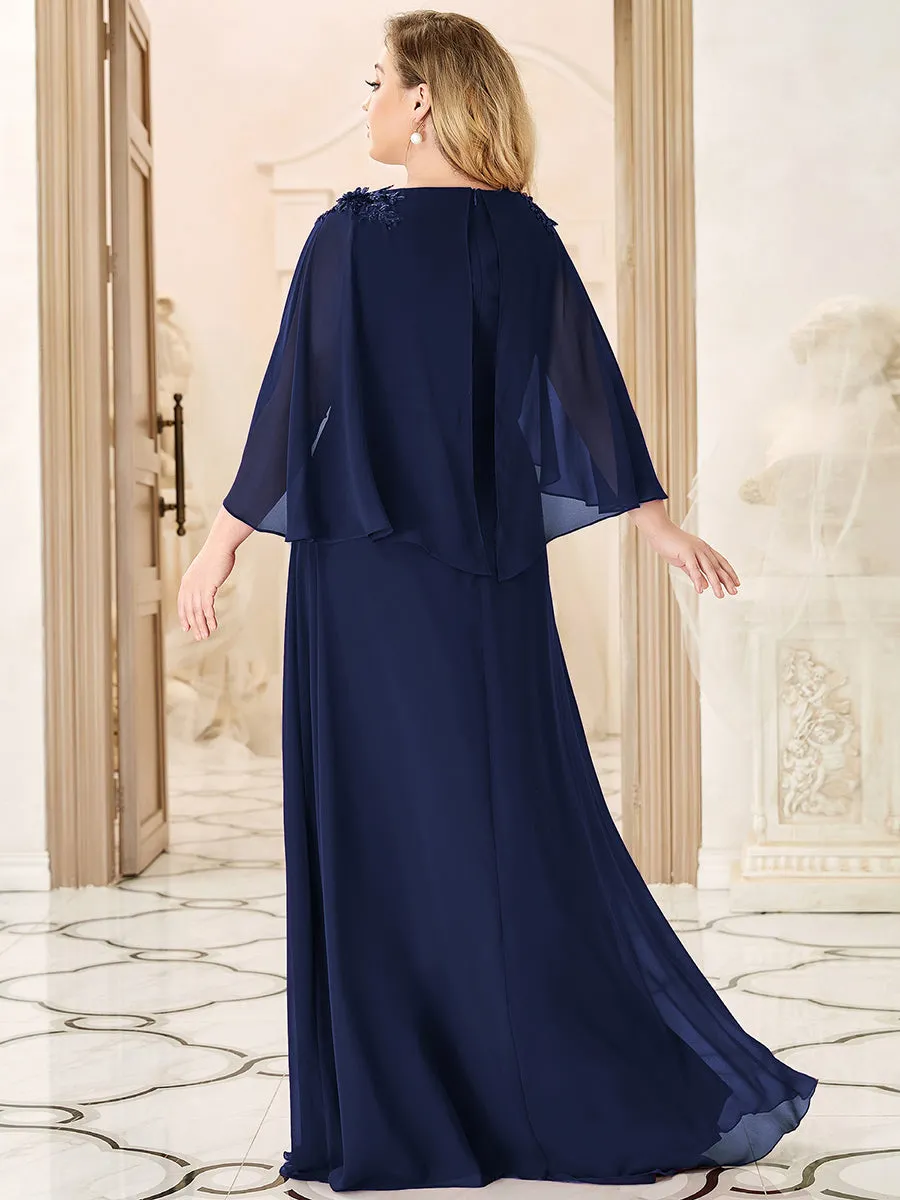 Elegant Plus Size Floor Length Bridesmaid Dresses with Wraps EP00638