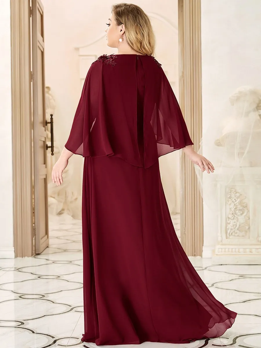 Elegant Plus Size Floor Length Bridesmaid Dresses with Wraps EP00638