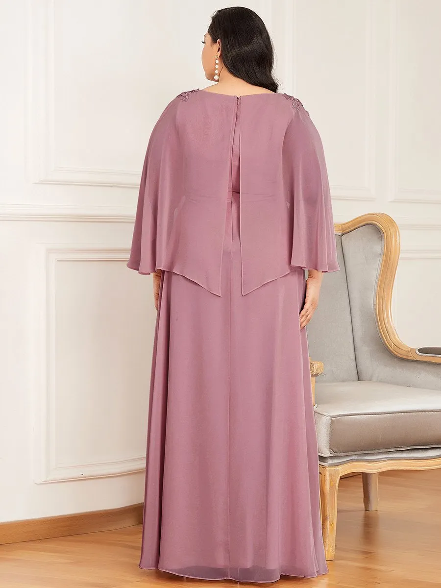 Elegant Plus Size Floor Length Bridesmaid Dresses with Wraps EP00638