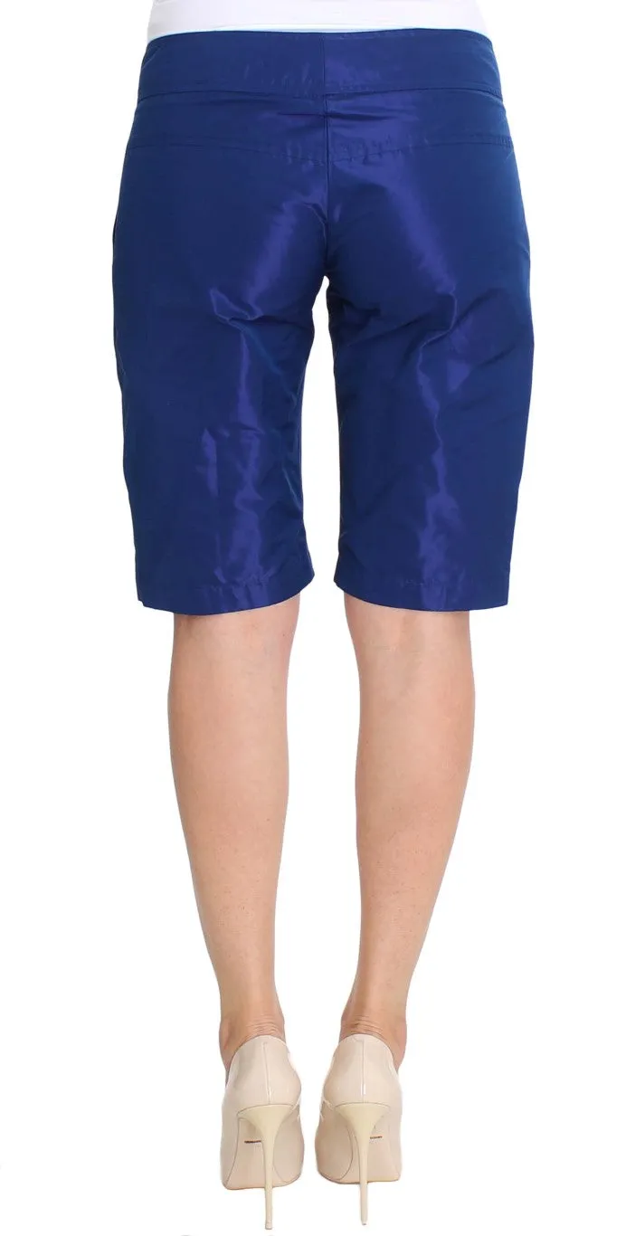 Ermanno Scervino Chic Blue Mid Waist Shorts