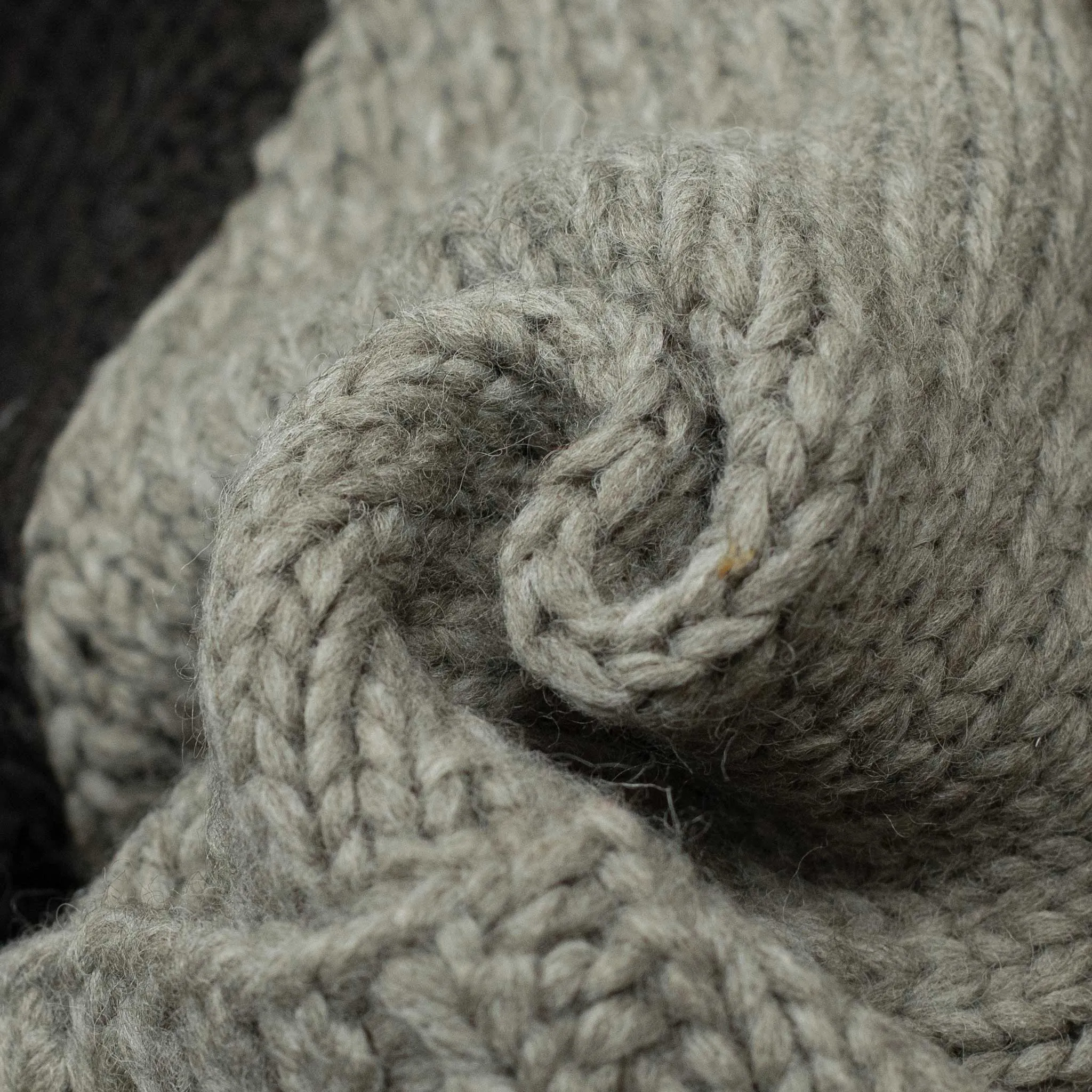Exclusive hand-knit color-blocked Cowichan cardigan in shades of brown, 6-ply wool (restock)