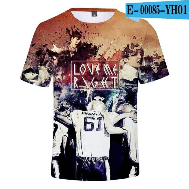 EXO T-shirts Kpop  O-neck Unisex Loose T-shirts EXO