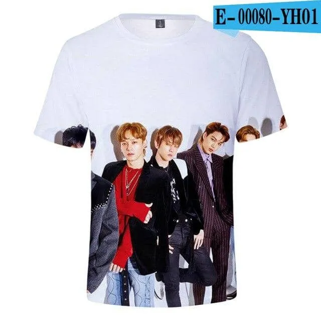 EXO T-shirts Kpop  O-neck Unisex Loose T-shirts EXO