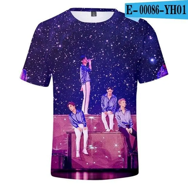 EXO T-shirts Kpop  O-neck Unisex Loose T-shirts EXO